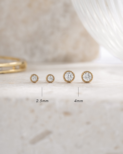 2.5mm Diamond Stud Earrings
