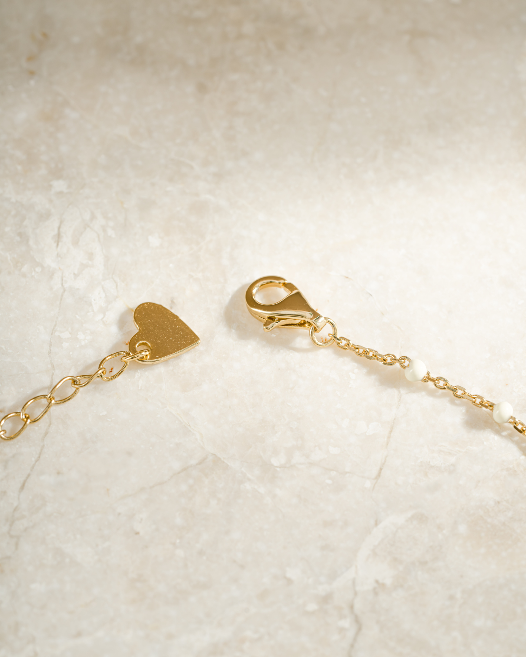 Cream Enamel Beaded Necklace