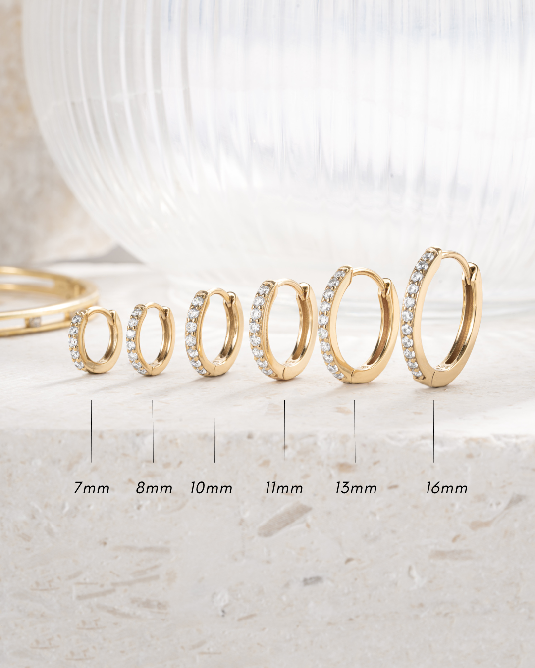 7mm Diamond Huggies (Multiple Sizes Available)