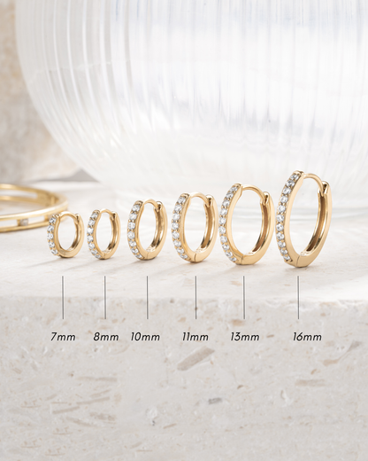 10mm Diamond Huggies (Multiple Sizes Available)
