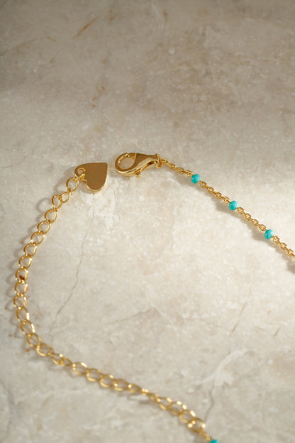 Turquoise Enamel Beaded Necklace
