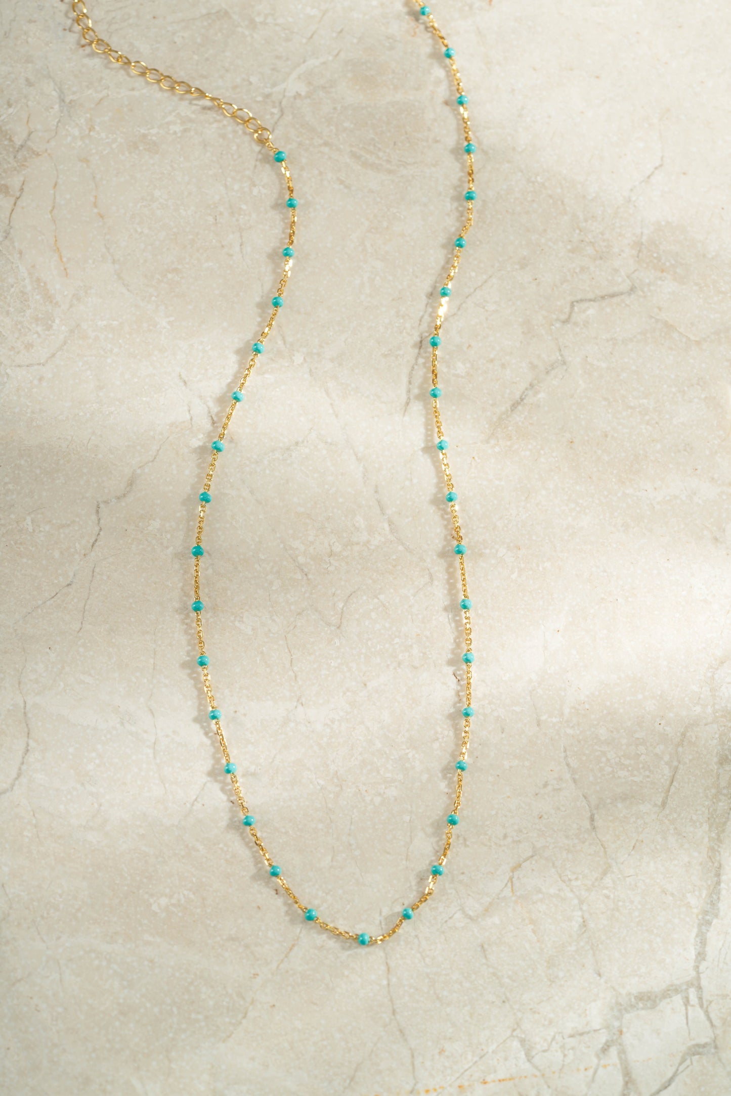 Turquoise Enamel Beaded Necklace