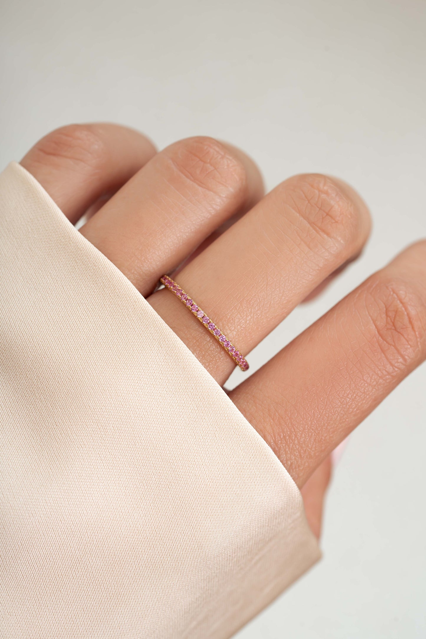 Rose Birthstone Eternity Ring