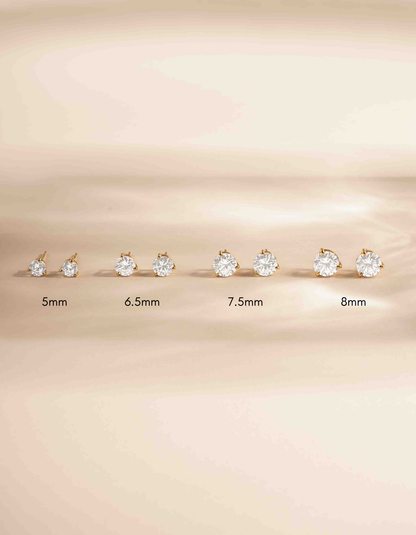 7.5mm Round Solitaire Stud Earrings