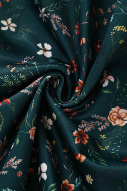Lily Green Ditsy Floral Off Shoulder Flared Dress