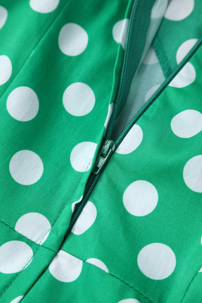 Daisy Green Polka Dot Halter Dress