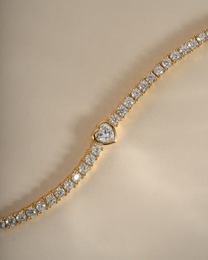 Heart Charm Tennis Bracelet