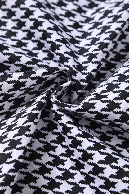 Cindy Houndstooth Roll Collar Dress
