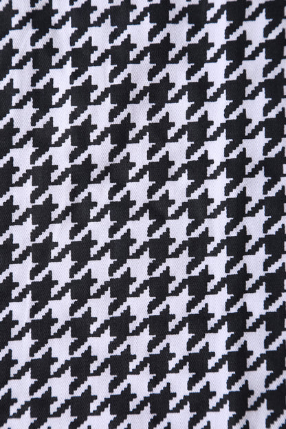 Cindy Houndstooth Roll Collar Dress