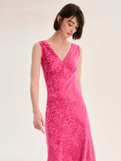 Iris Maxi Dress in Cerise Pink