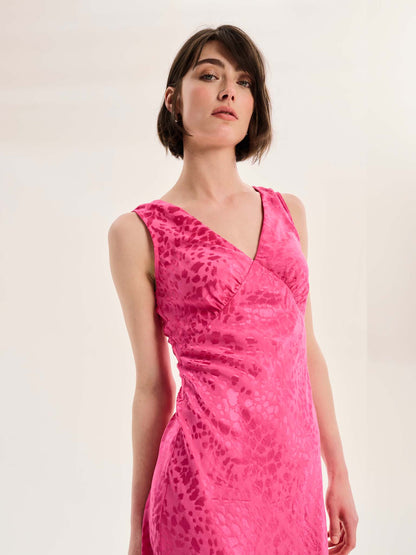Iris Maxi Dress in Cerise Pink