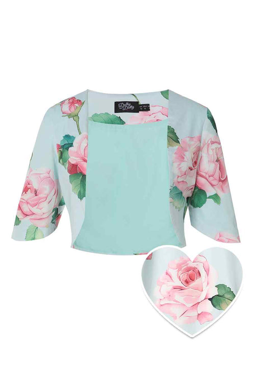 Lisette Light Blue Floral Bolero Jacket