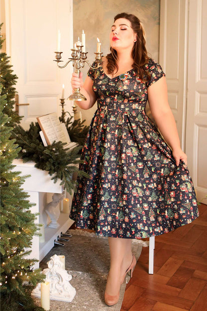 Lily Cats At Christmas Circle Dress