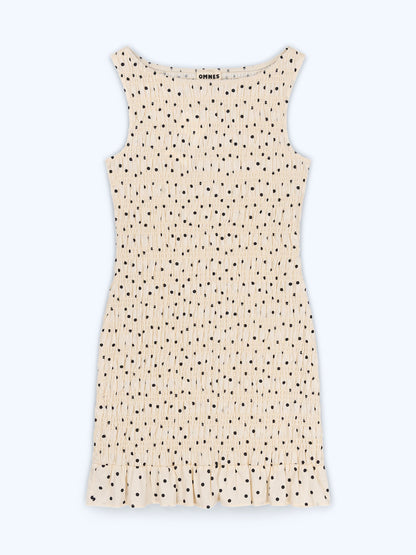 Luann Dress in White Polka Dot