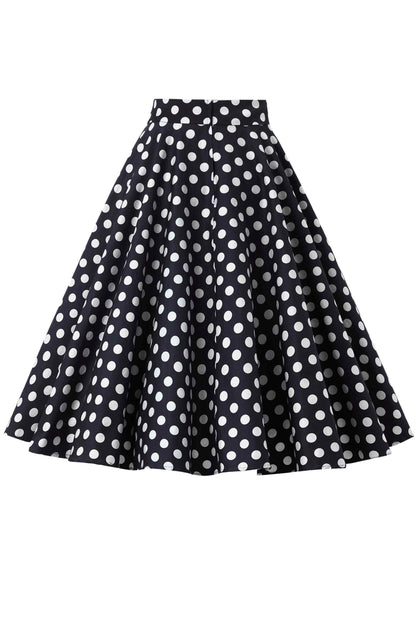 Maisie Black Polka Dot Full Circle Midi Skirt