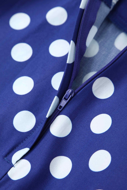 Maisie Navy Polka Dot Full Circle Midi Skirt