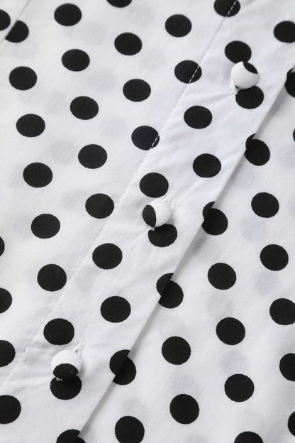Margaret Polka Dot Long Sleeved Blouse In White