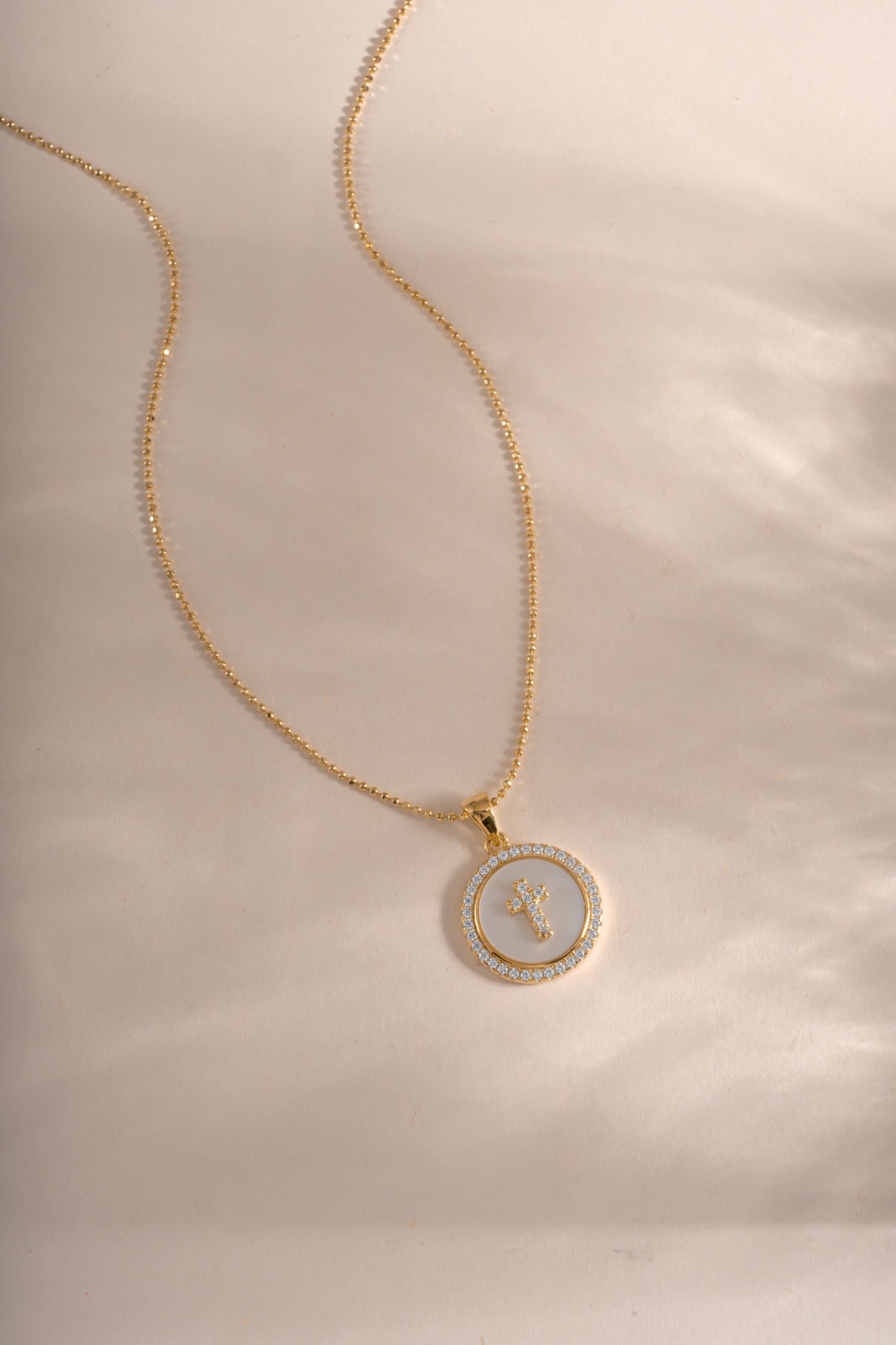 Mother of Pearl Cross Necklace