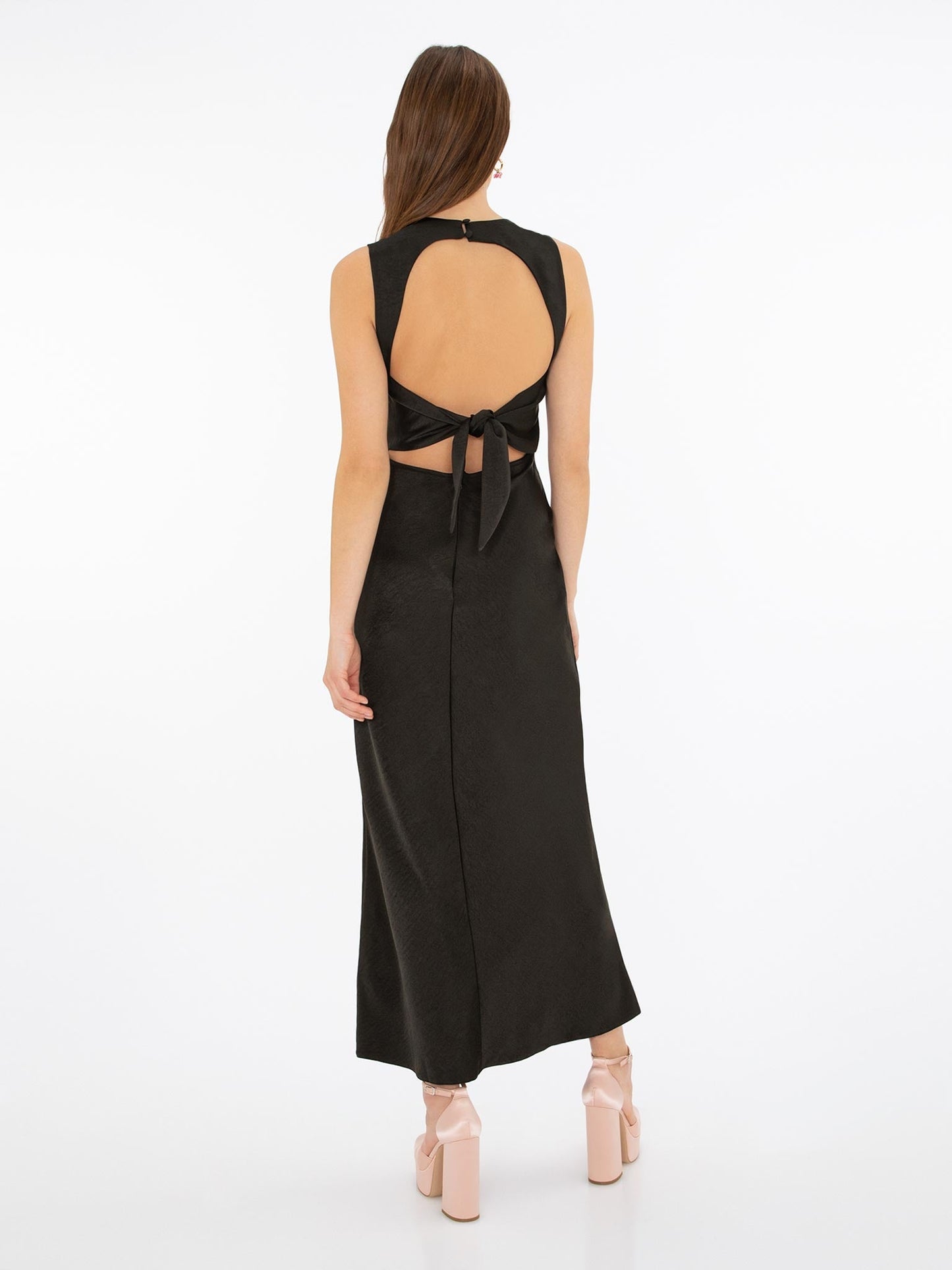 Nova Tie Back Dress in Black