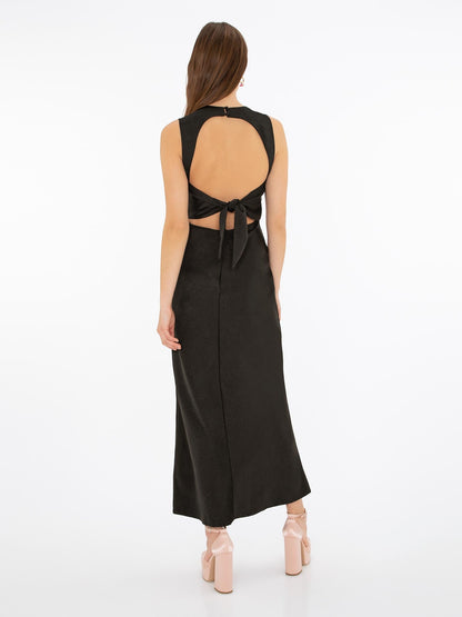 Nova Tie Back Dress in Black