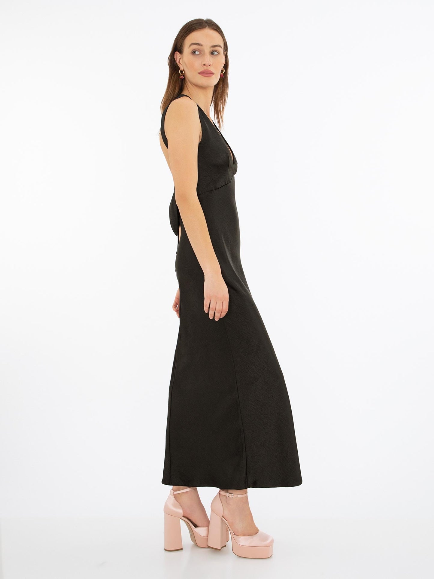 Nova Tie Back Dress in Black