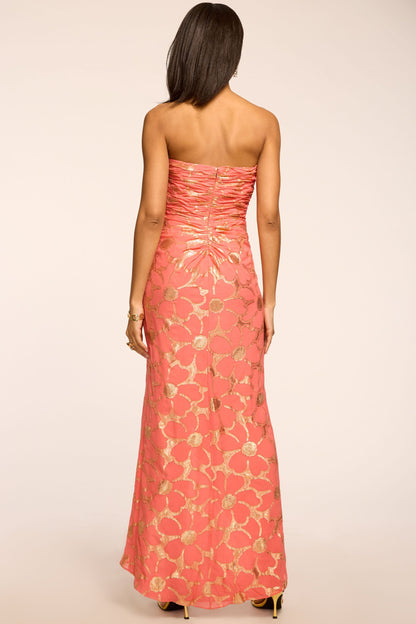 Goldie Jacquard Strapless Gown