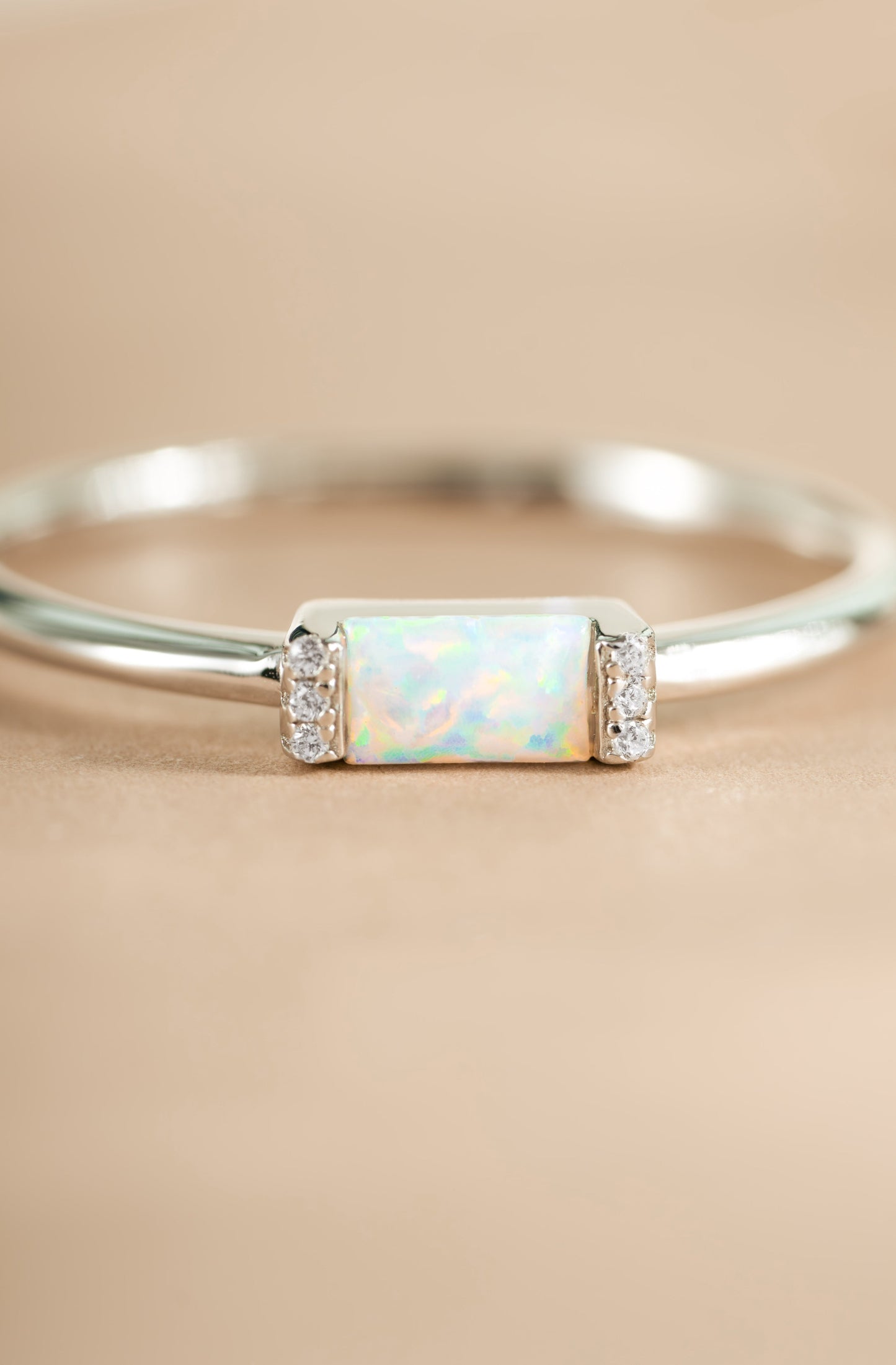 Opal Baguette Ring