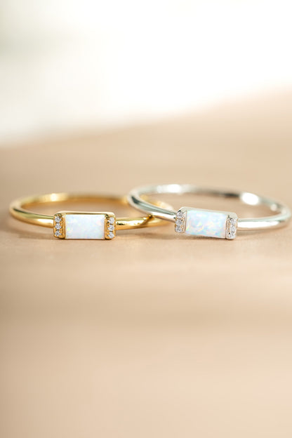 Opal Baguette Ring