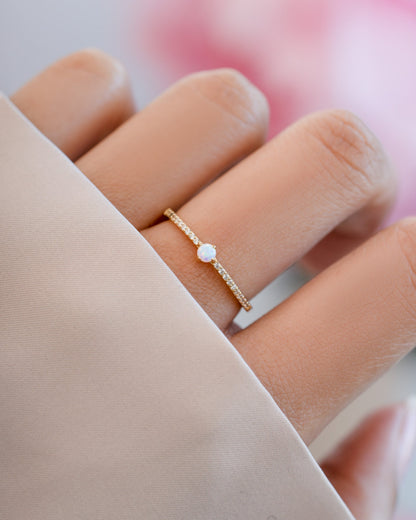 Solitaire Opal Ring