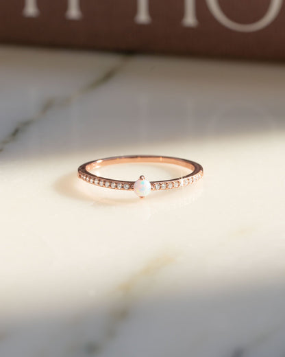 Solitaire Opal Ring