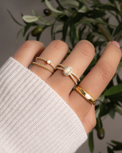 Solitaire Opal Ring