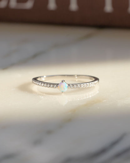 Solitaire Opal Ring