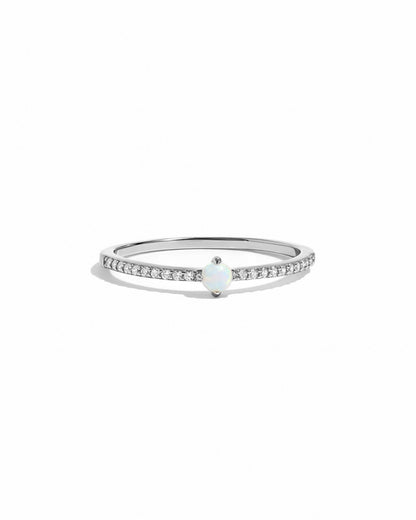 Solitaire Opal Ring