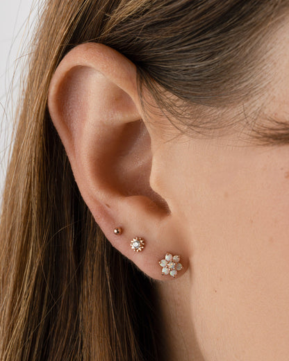 Opal Flower Studs