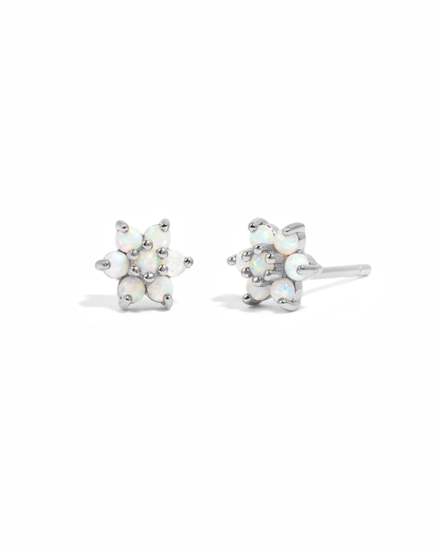 Opal Flower Studs