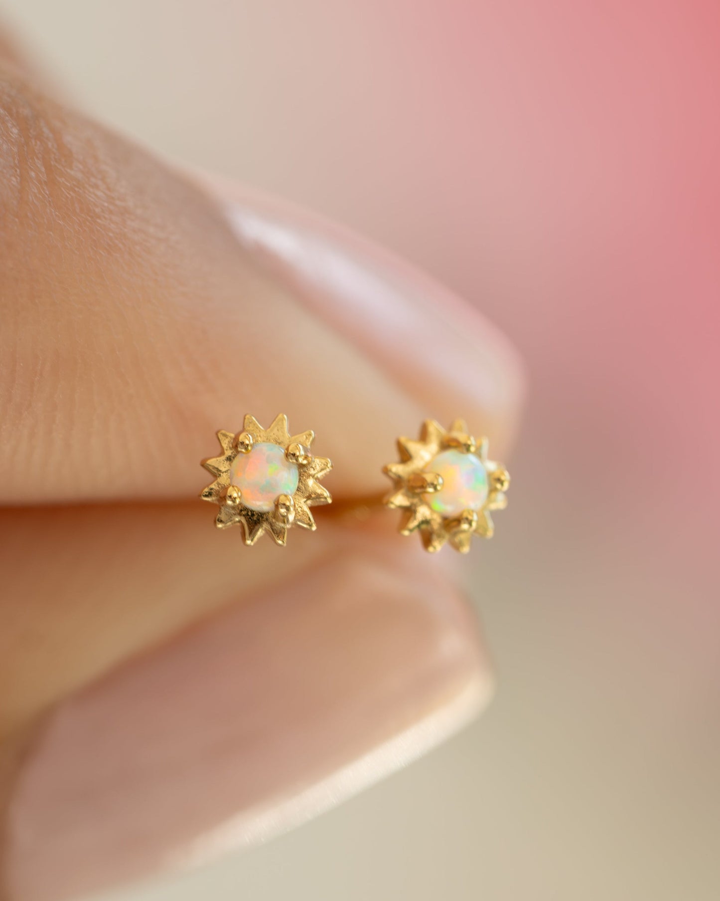 Opal Tiny Sunburst Studs