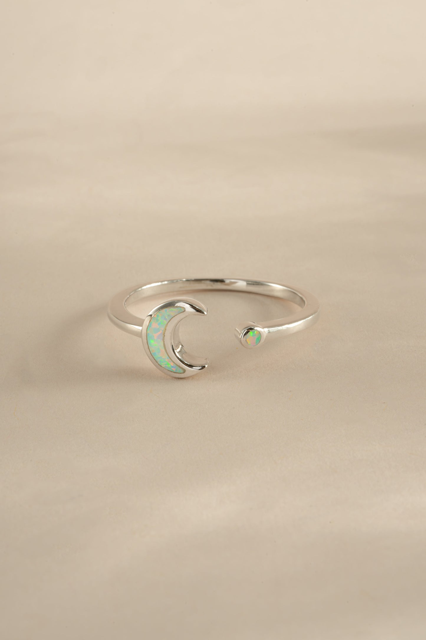 Opal Moon Ring