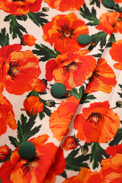 Mollie Orange Poppy Full Circle Shirt Dress