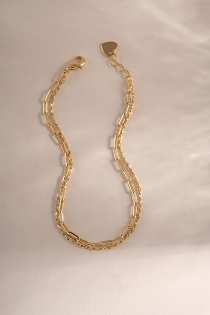 Paperclip & Chain Bracelet Set