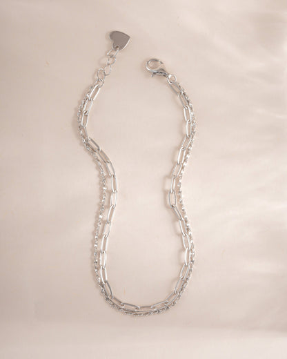 Paperclip & Chain Bracelet Set