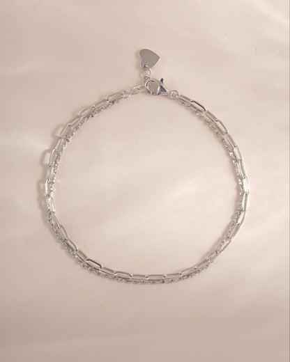 Paperclip & Chain Bracelet Set