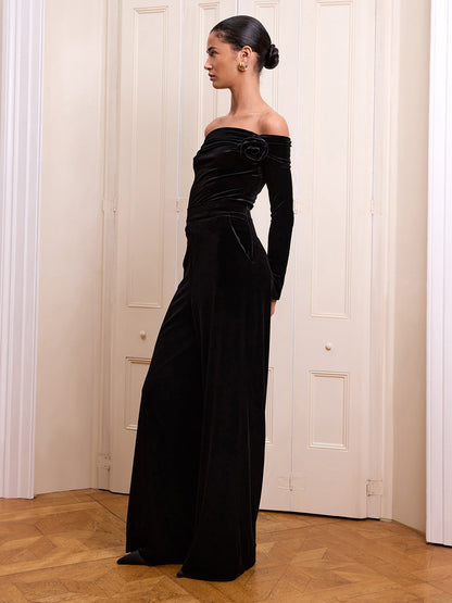 Paris Velvet Top in Black