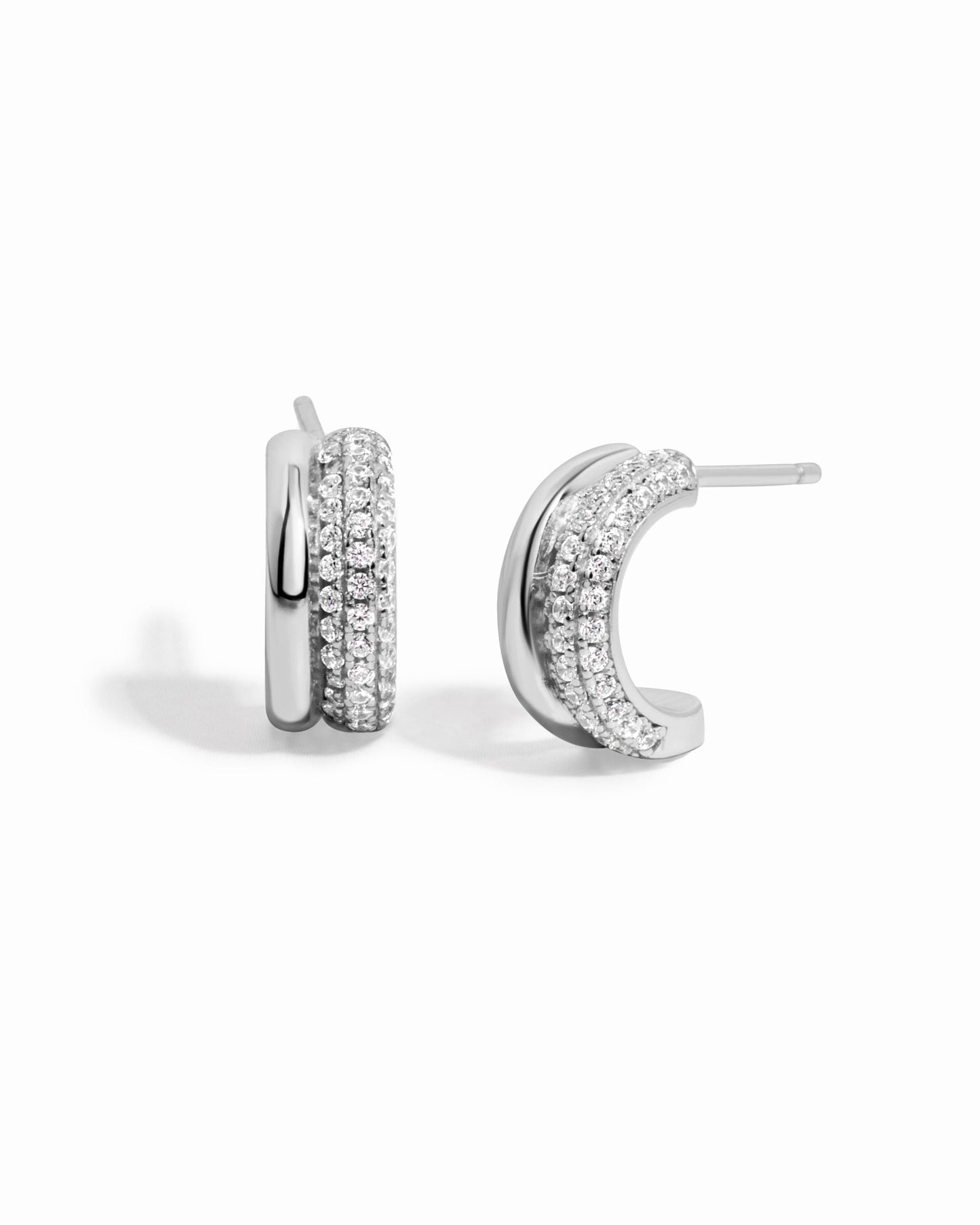 Pavé Double Hoop Earrings