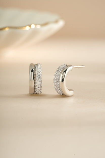 Pavé Double Hoop Earrings