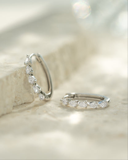 Pear Stone Hoops