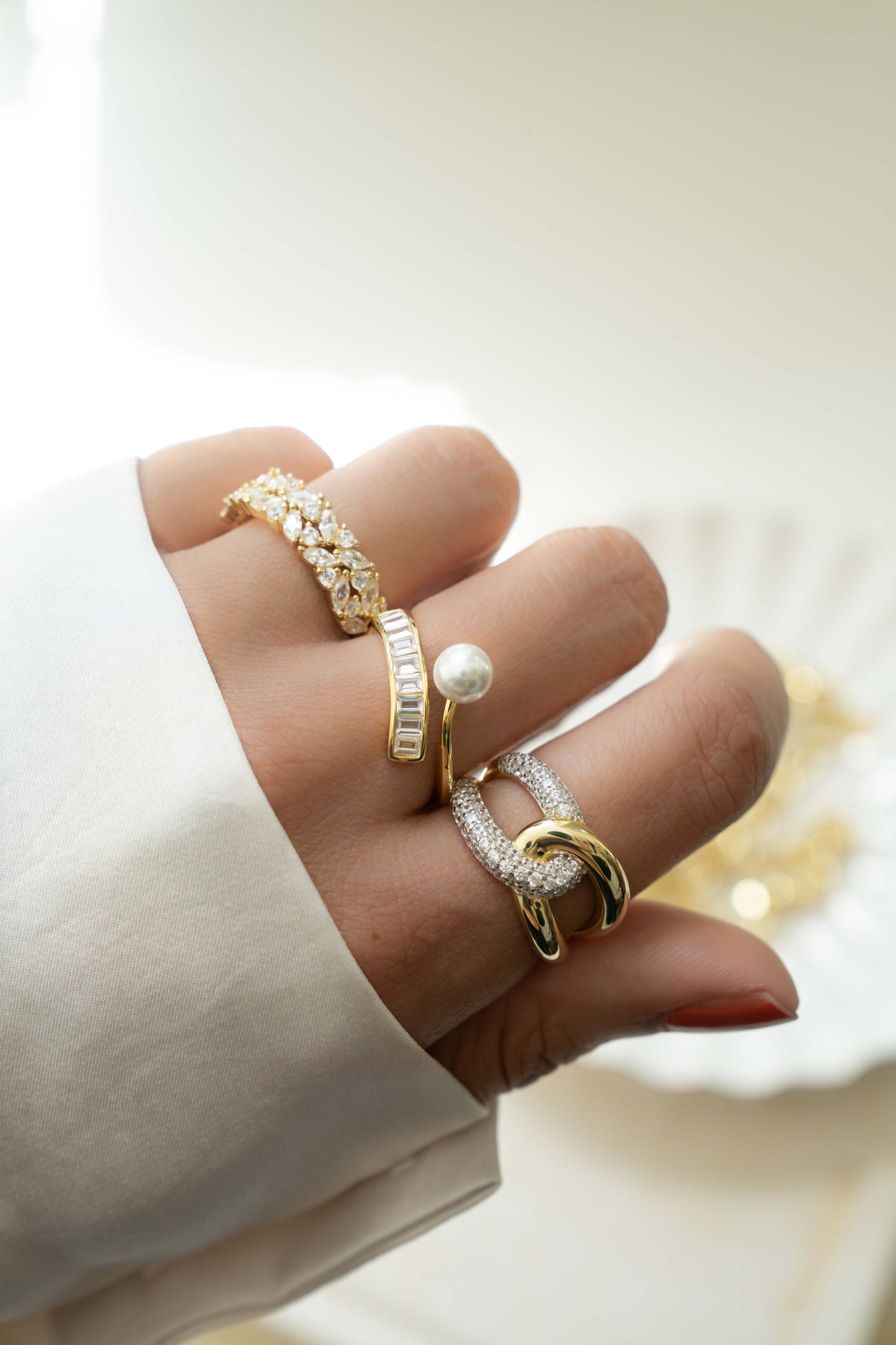 Pearl Baguette Ring