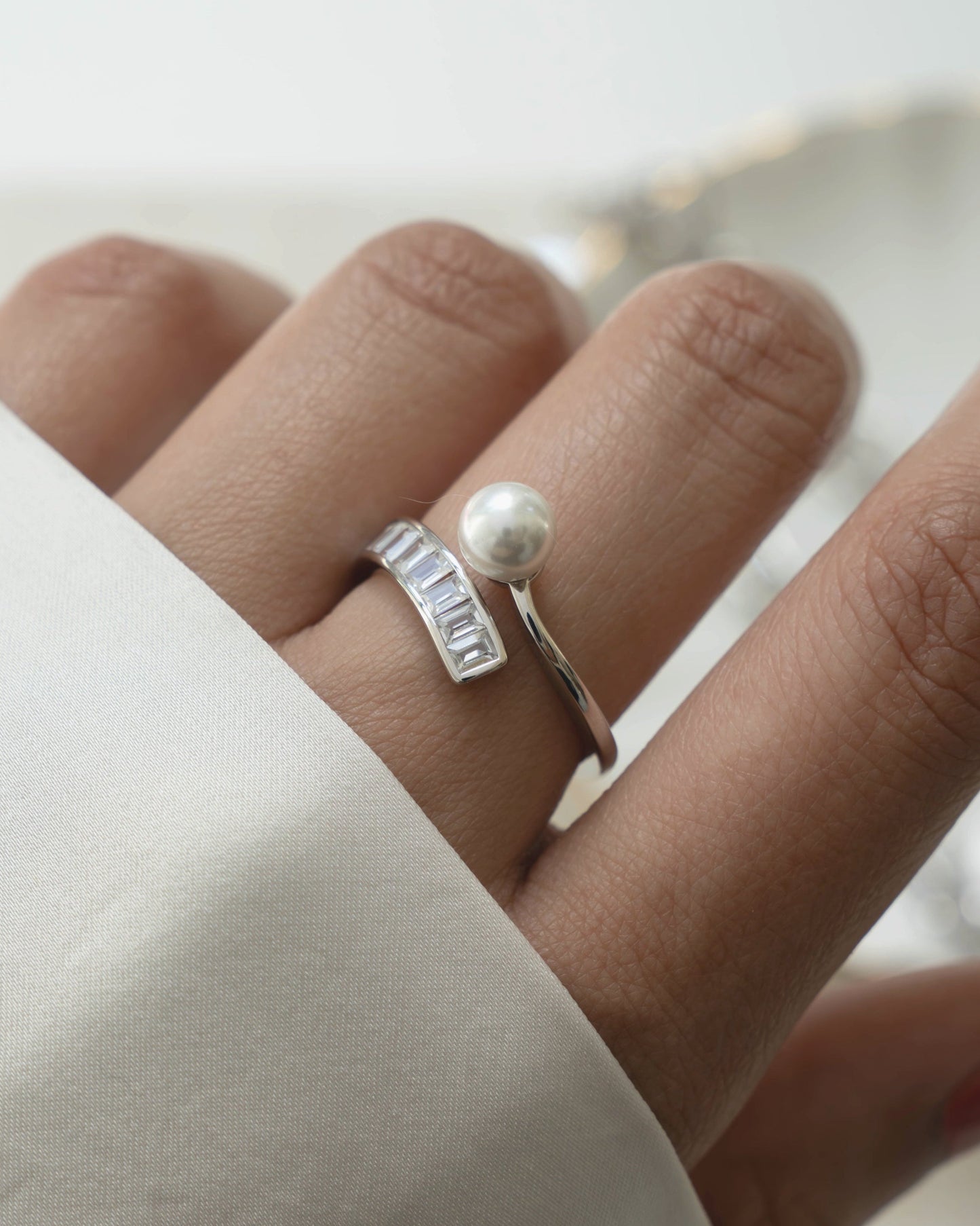 Pearl Baguette Ring