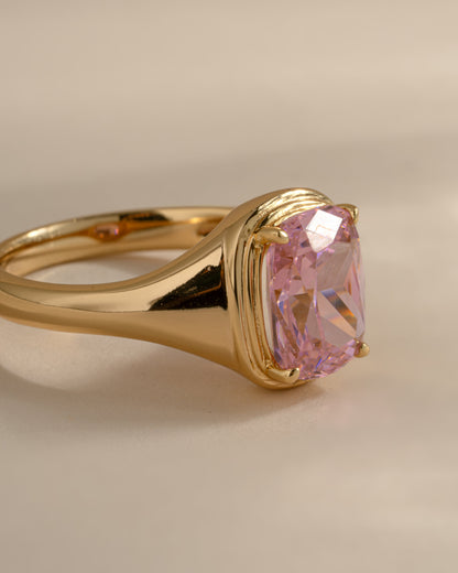Pink Elongated Cushion Ring