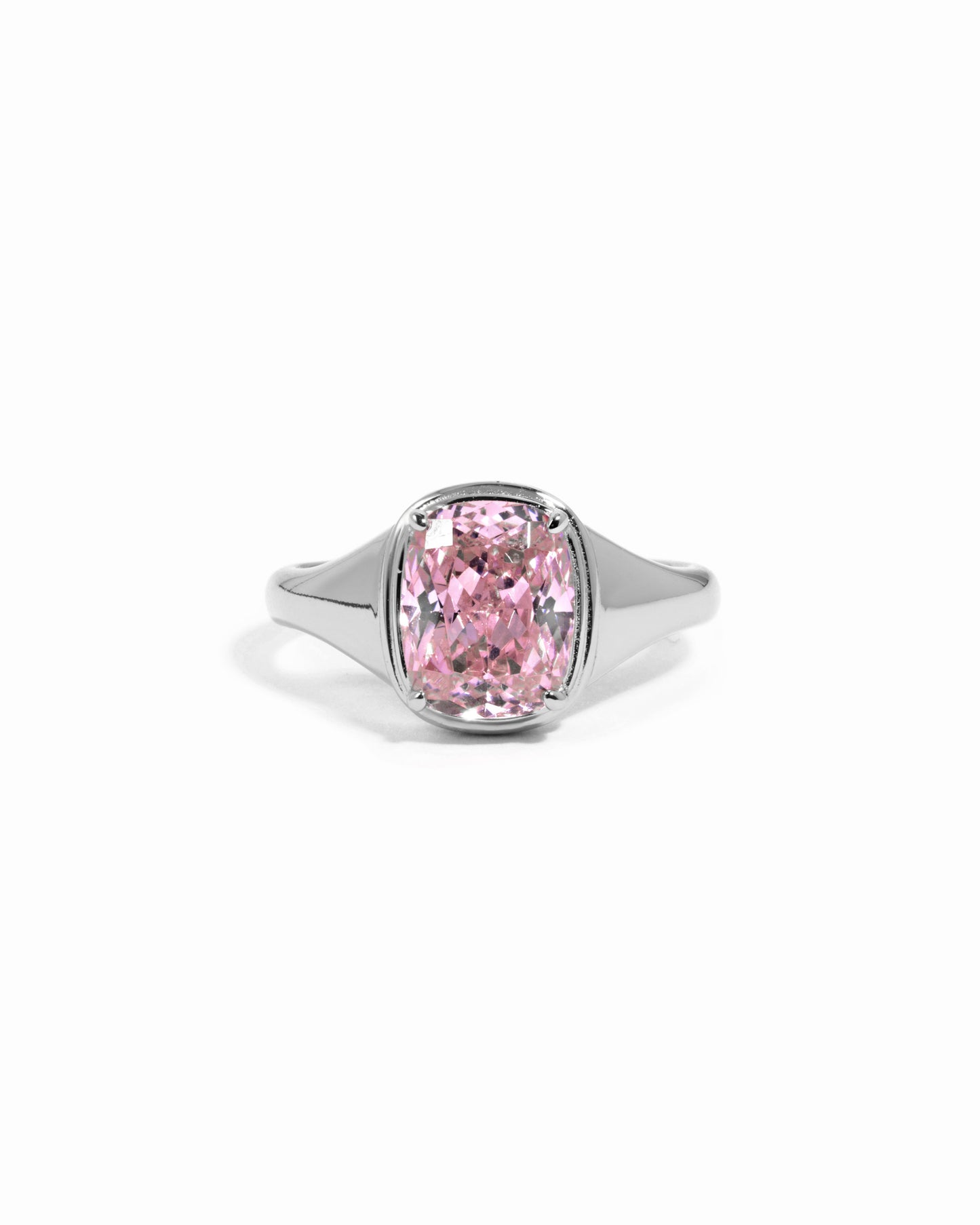 Pink Elongated Cushion Ring
