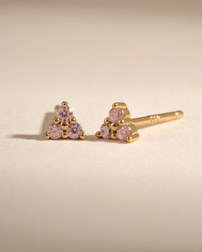 Tiny Rose 3 Stone Studs